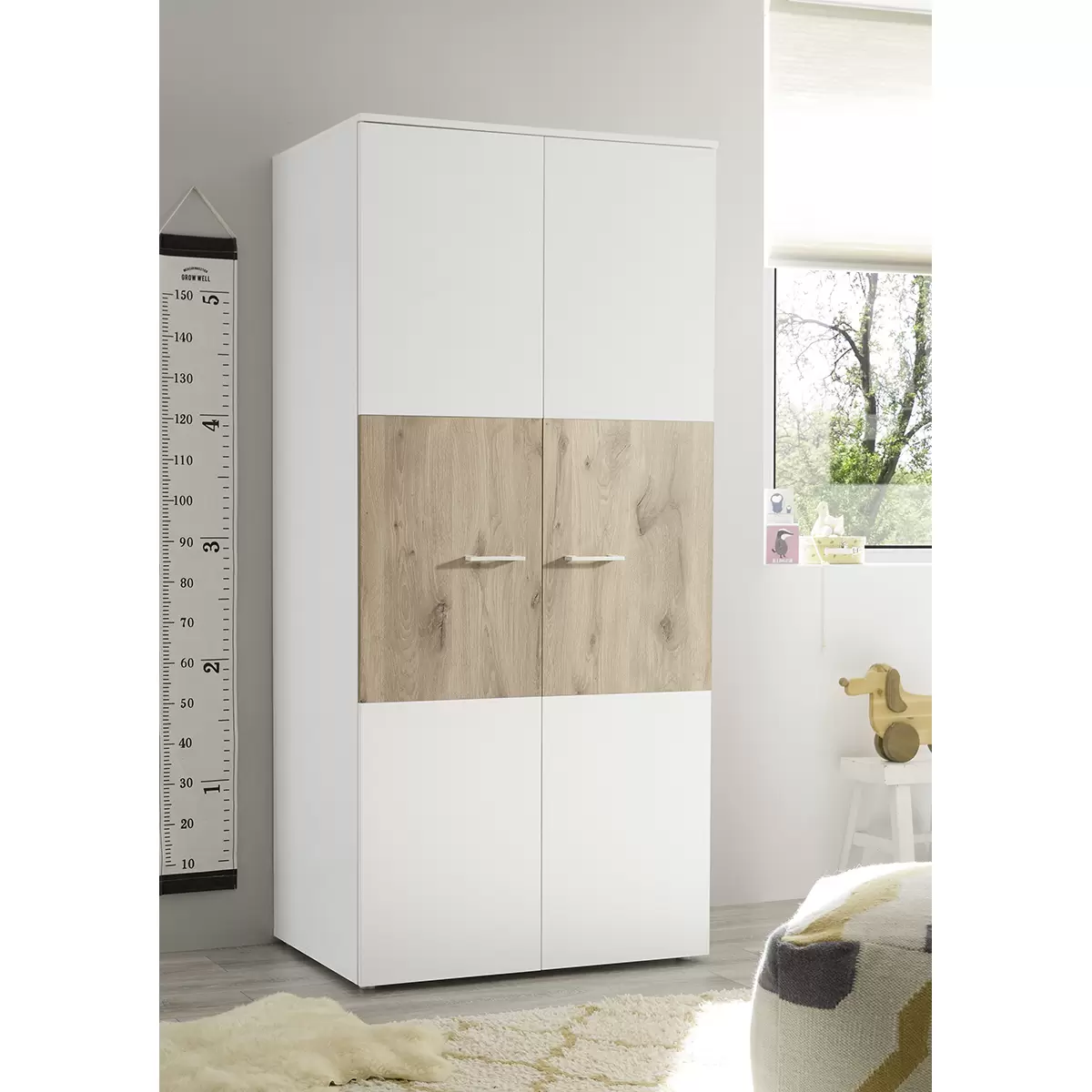 Kleiderschrank Alex Eiche,weiss