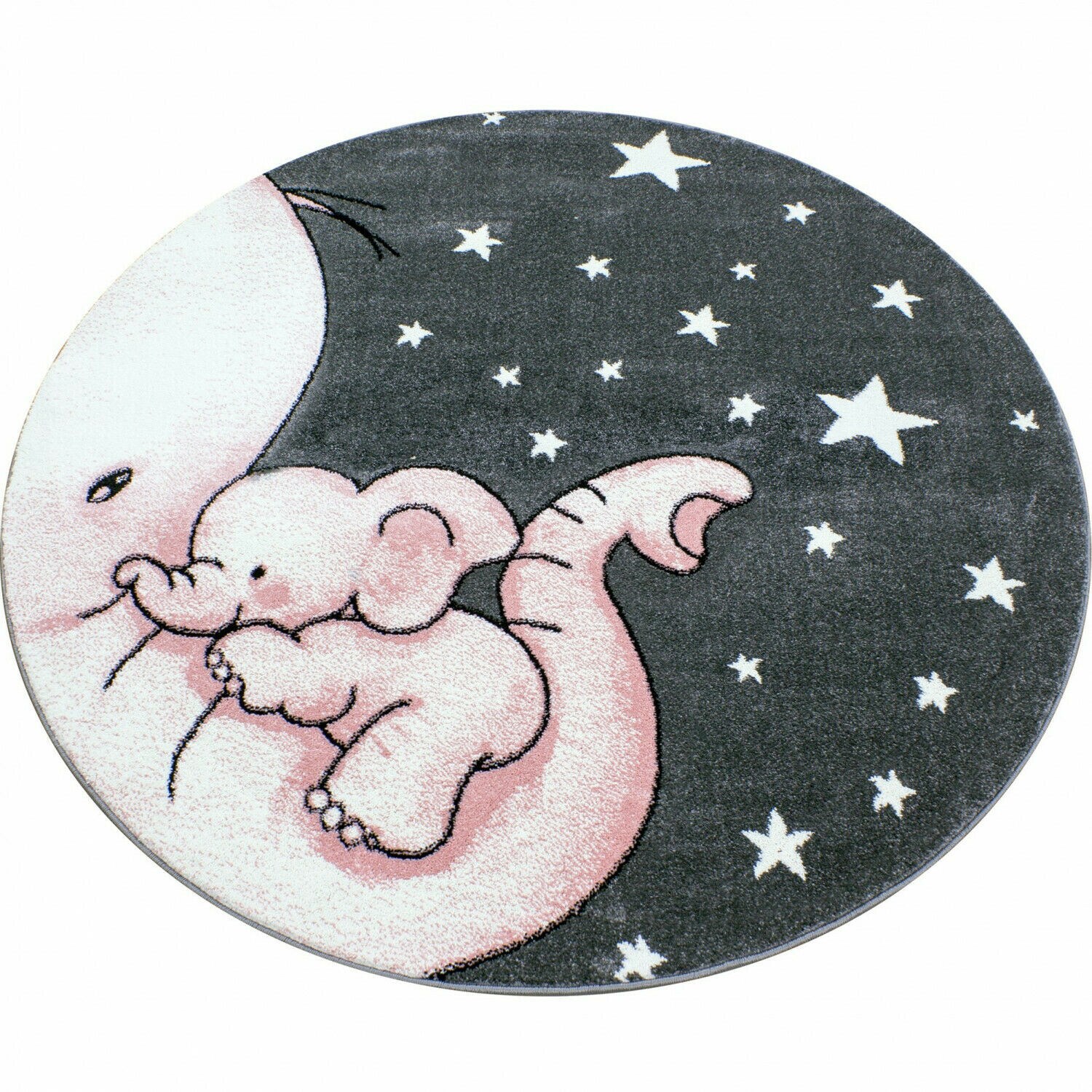 Kinderteppich,11 mm Kurzflor - Kinderteppiche Elefant Rund /Viereck