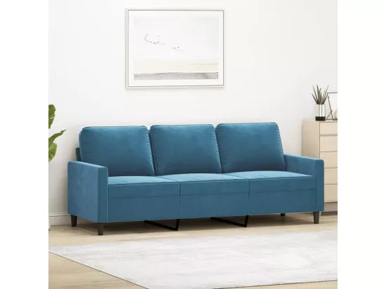 Canapé à 3 places Bleu 180 cm Velours