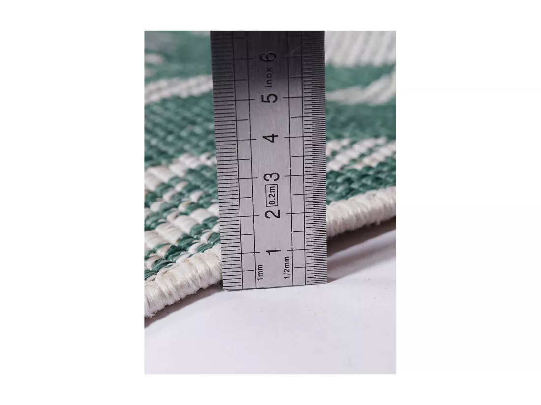 Tapis extérieur, kilim reversible 160x230 EX1 PARA vert et crème