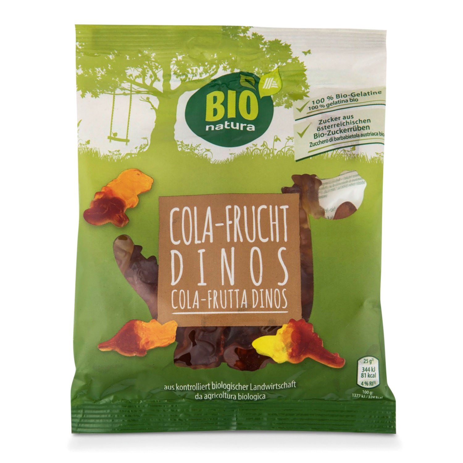 BIO NATURA BIO-Fruchtgummi, Cola-Frucht Dinos 200 g