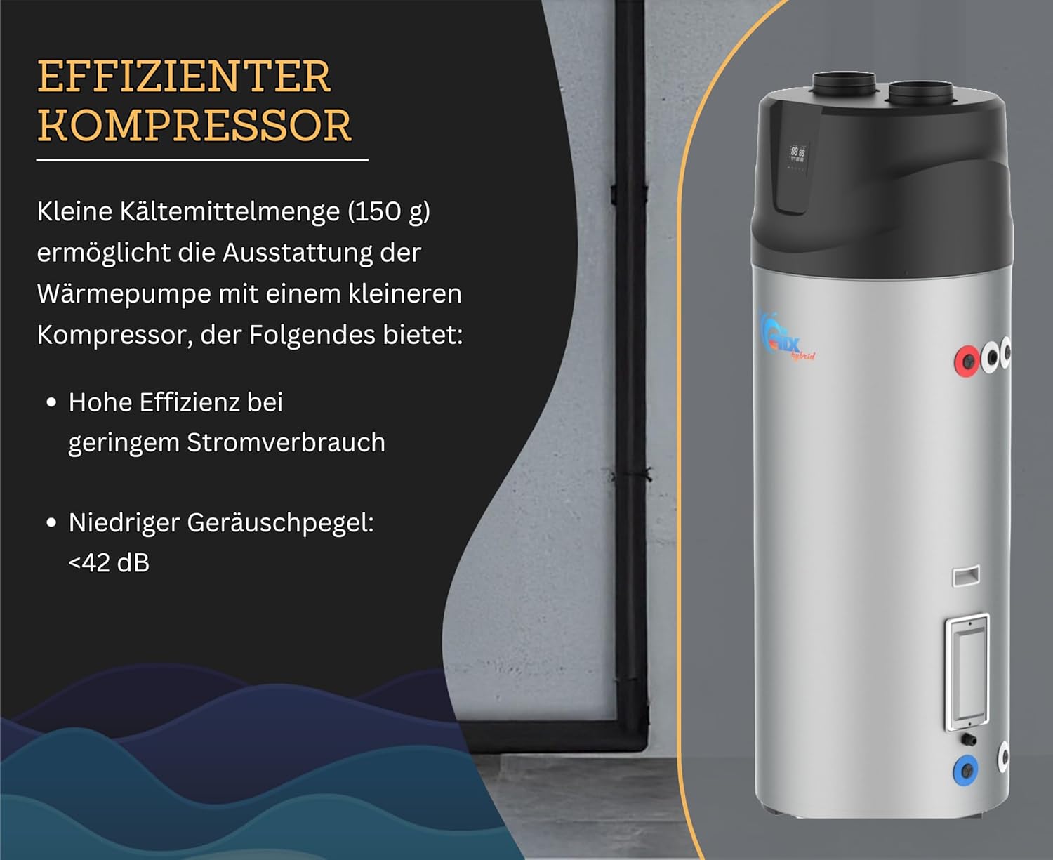 Wärmepumpenboiler 200L – Neue R290 Brauchwasserwärmepumpe & Warmwasserboiler mit integriertem Speicher, energieeffizient & umweltfreundlich