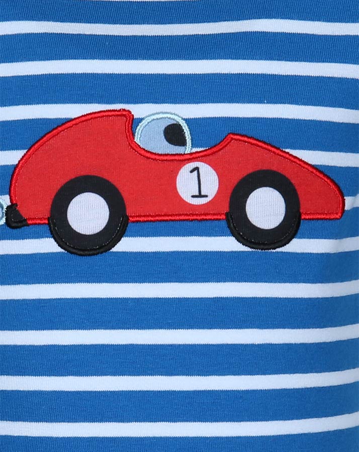 T-Shirt RENNAUTO ROSSO gestreift in blau/weiß