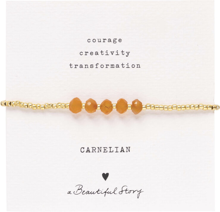 A Beautiful Story Essential Carnelian Bracelet GC Gold