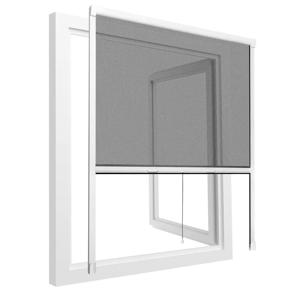 tectake Insectenwerend rolgordijn - 130 x 160 cm - Wit