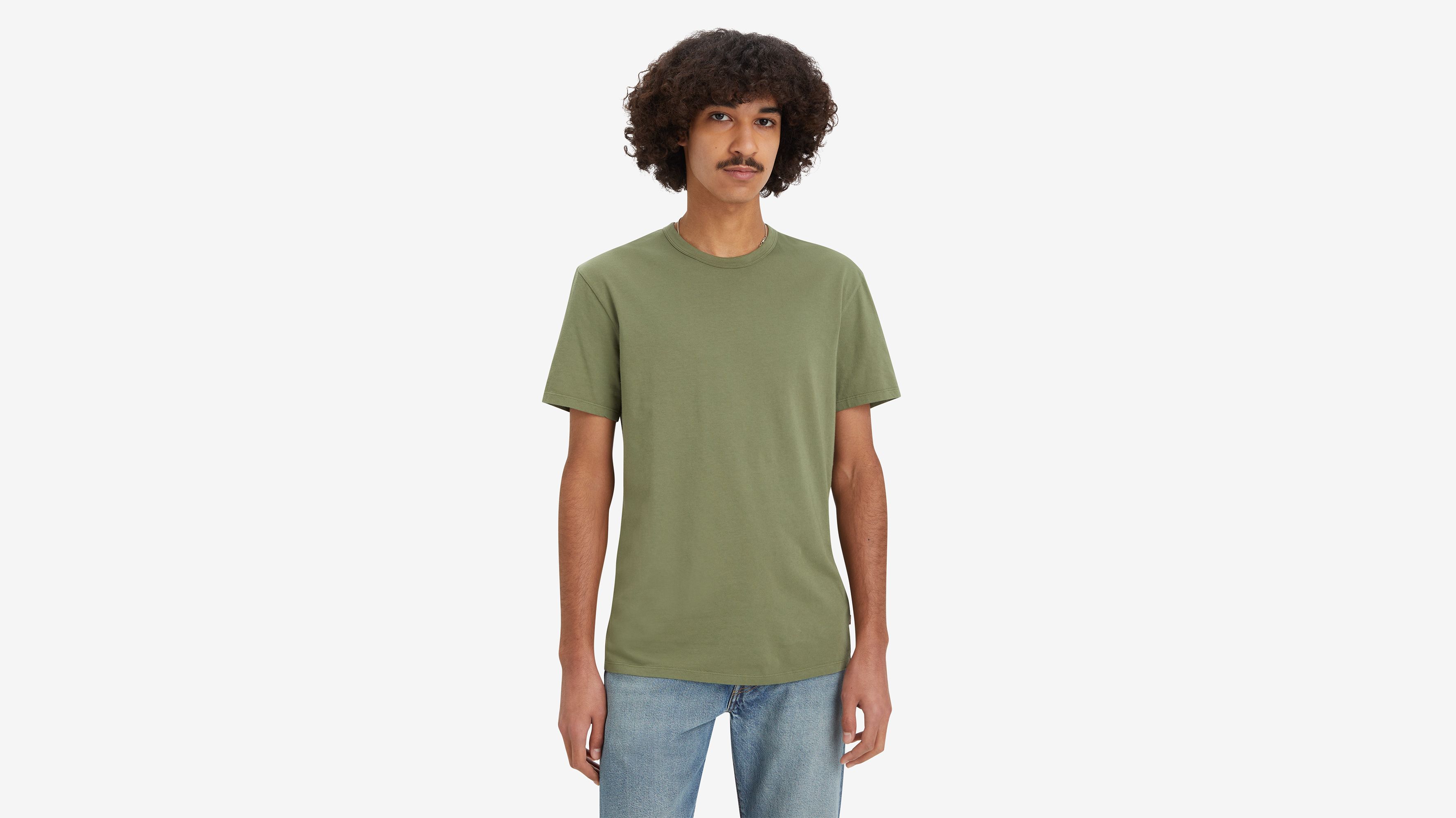 T-shirt Premium Slim - Garment Dye Moss Olive - Vert