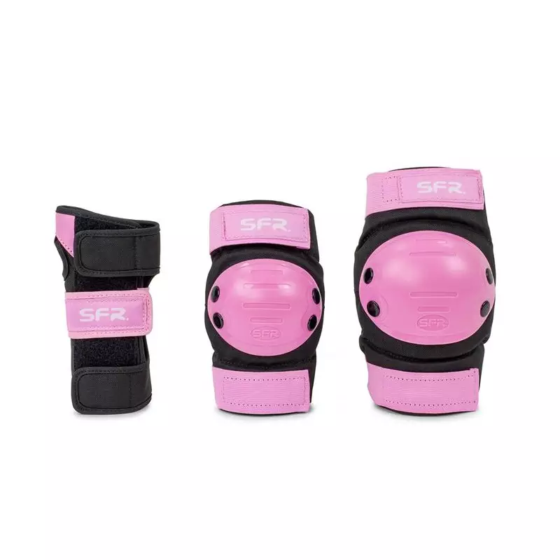 Set de protection SFR ROLLER Youth Ramp Triple Pad Set Black/Pink