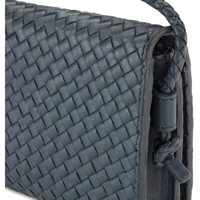 Damen-Handtasche geflochten, dunkelblau
