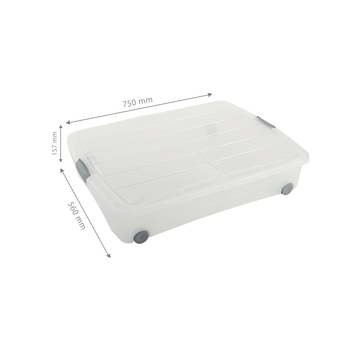 Iris Bedrollerbox click 50 liter transparant met grijze clips inclusief deksel