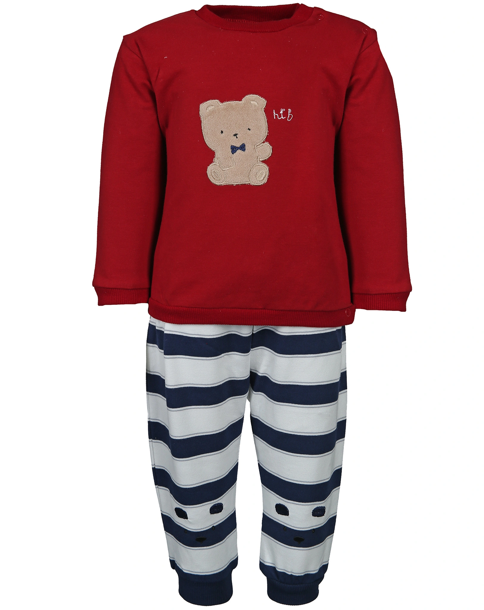 Langarmshirt OSO 4-teilig in night blue/red