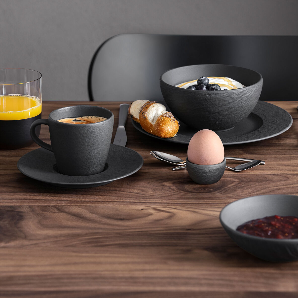 Villeroy & Boch Manufacture Rock eggekopp, svart