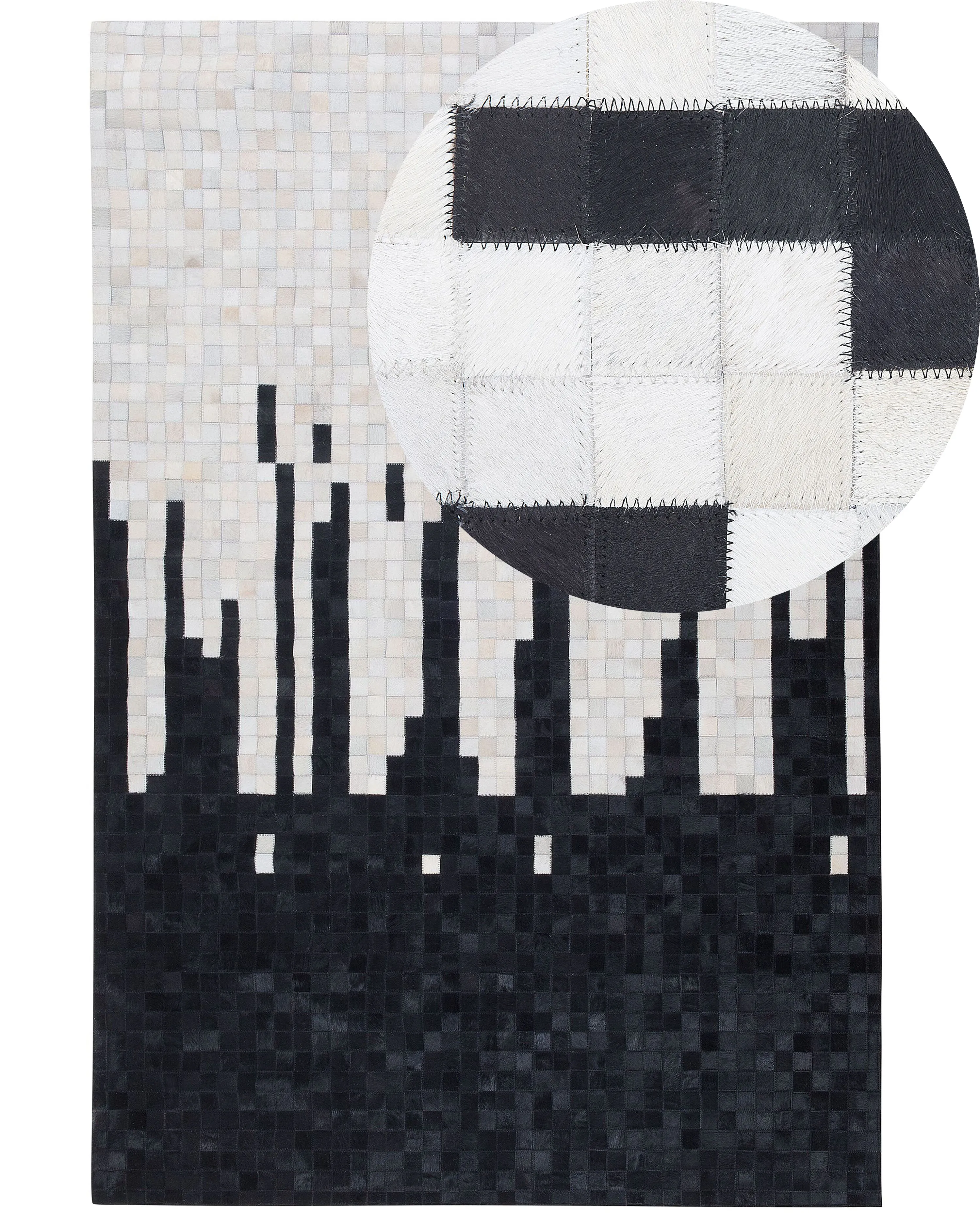 Vloerkleed BOLU Zwart 160 x 230 cm Leer