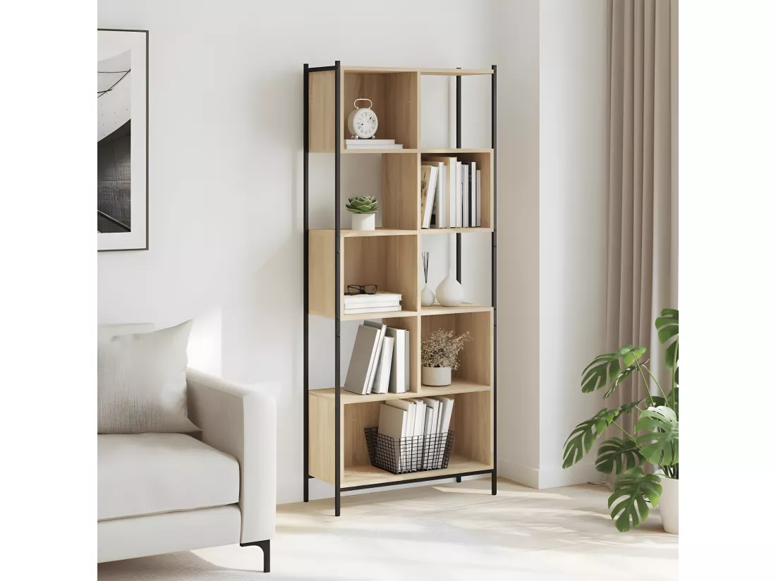 Bibliothèque chêne sonoma 72x28x172 cm bois d'ingénierie