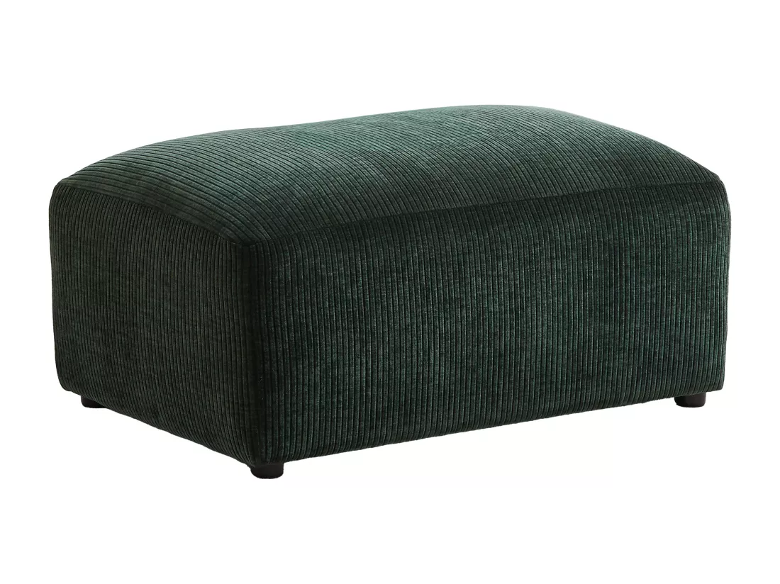 Pouf en velours côtelé vert sapin TIRONO de Maison Céphy