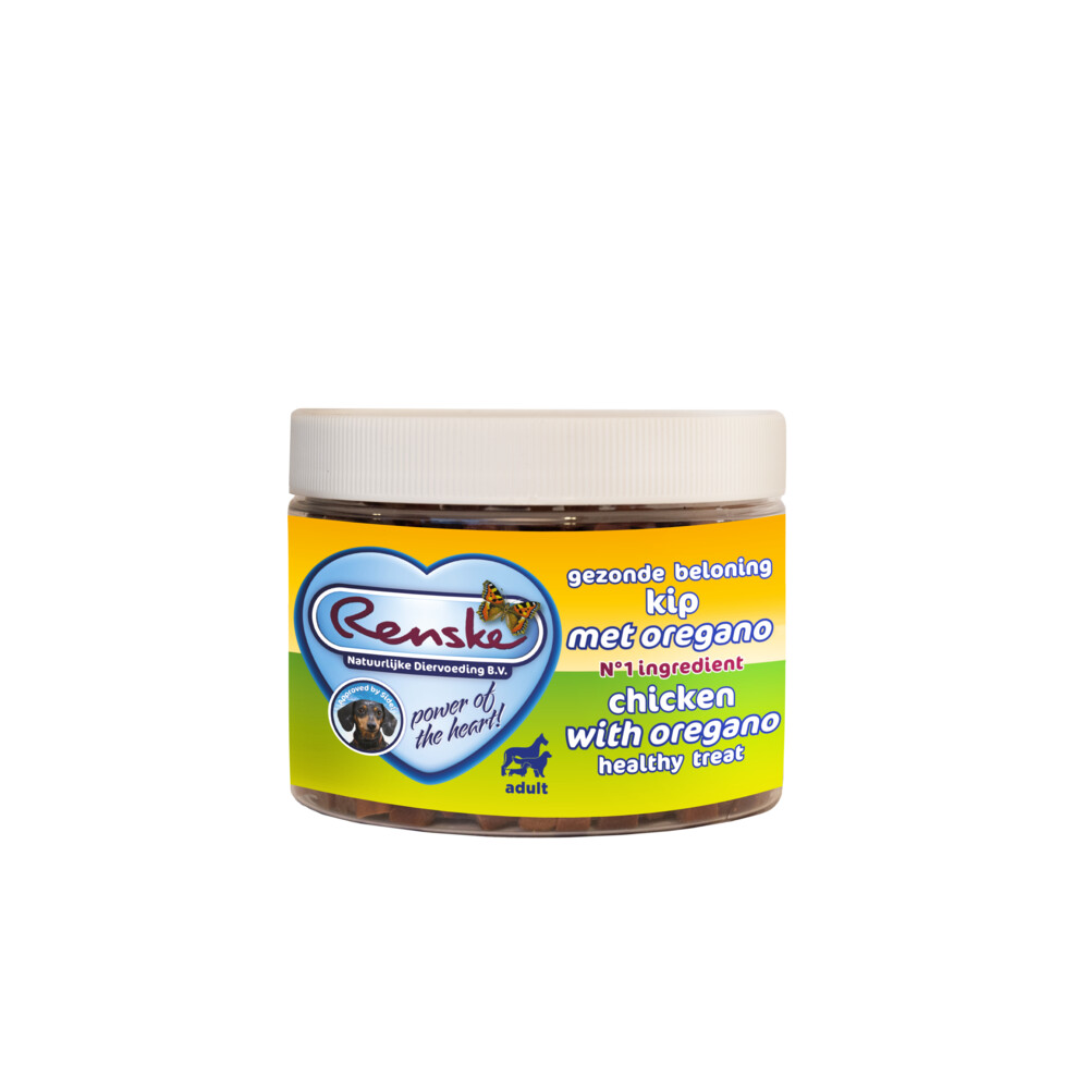 Renske Gezonde Beloning Mini Hartjes Hond Kip & Oregano300 gr