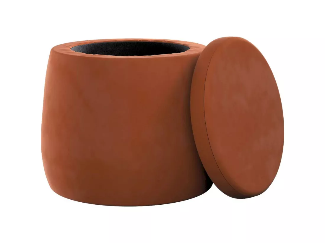 Pouf rangement en velours