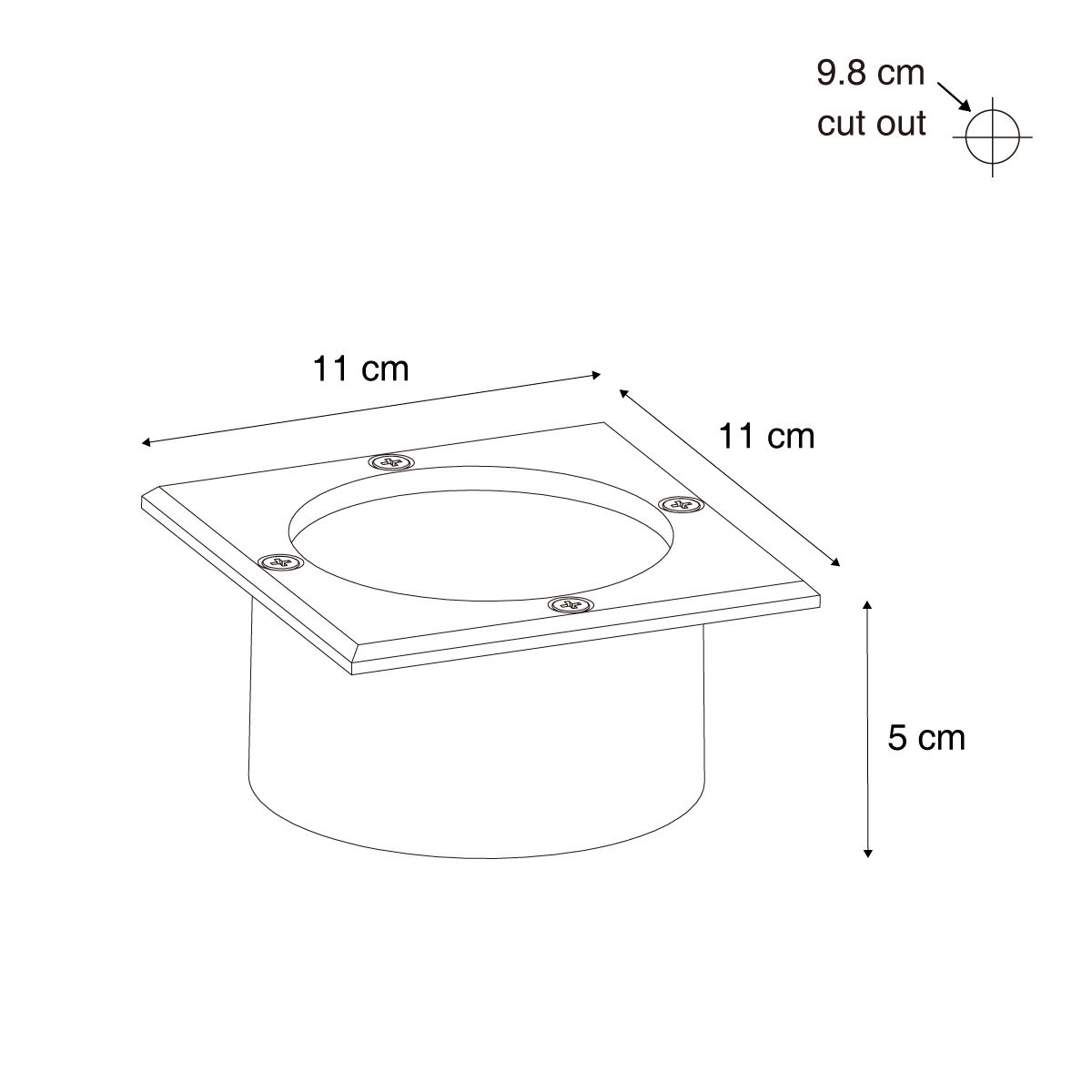 Set van 6 grondspots aluminium vierkant incl. LED IP65 solar - Terry