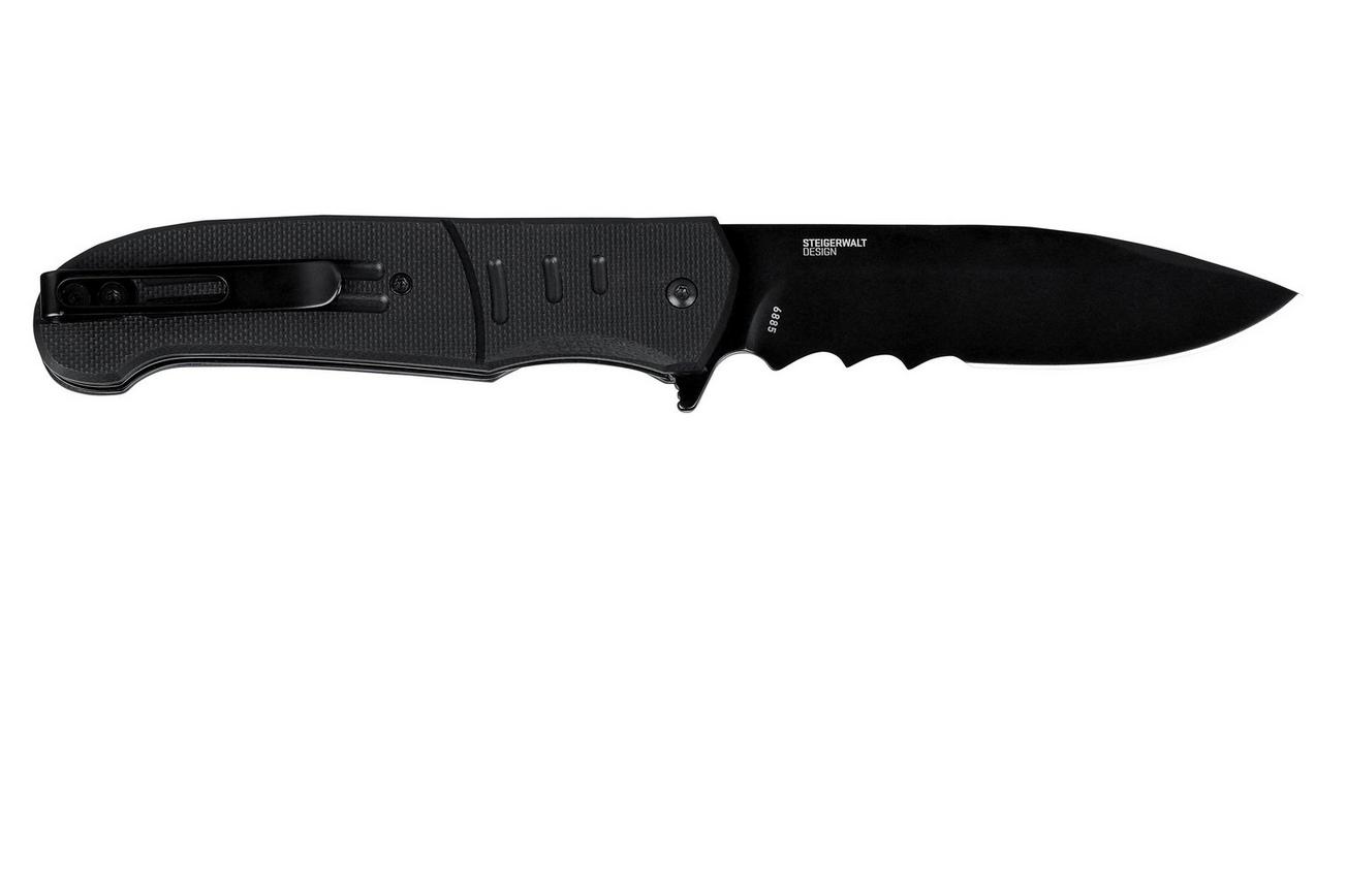 CRKT Ignitor Assisted Black Serrated zakmes, Ken Steigerwalt design