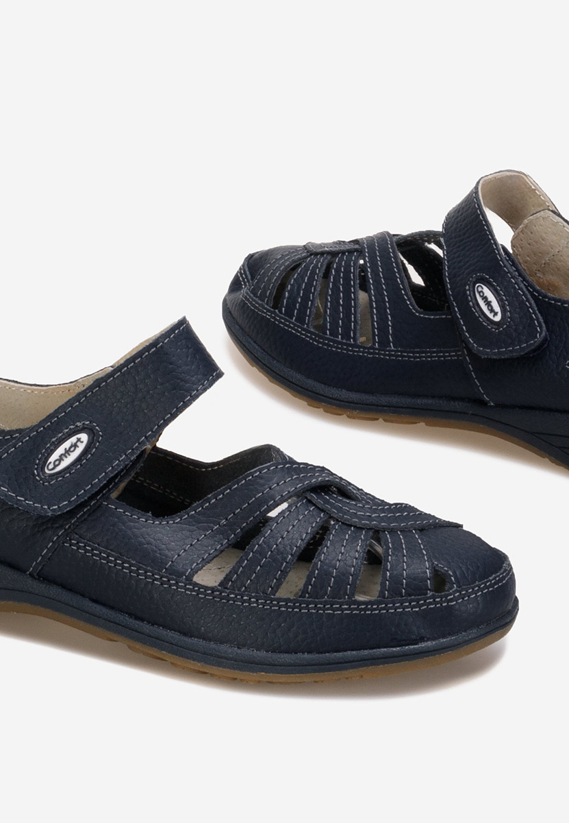 Ballerines femme en cuir bleus Parina