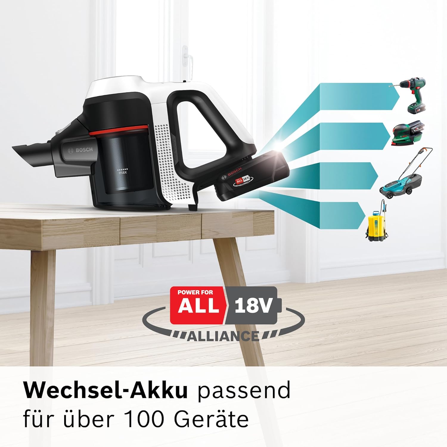 Bosch Akku-Staubsauger Unlimited 7 ProHygienic Aqua BSS712XHYG, kabellos, 2in1 Saugen & Wischen, Knickrohr, HEPA-Filtersystem, 10 Jahre Motorgarantie, 2 Akkus, Schnellladegerät, Made in Germany, weiß