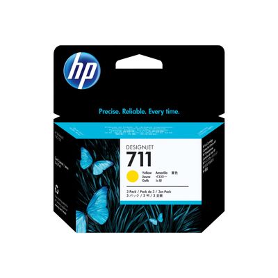 HP 711 - Pack de 3 - jaune - cartouche d'encre originale (CZ136A)