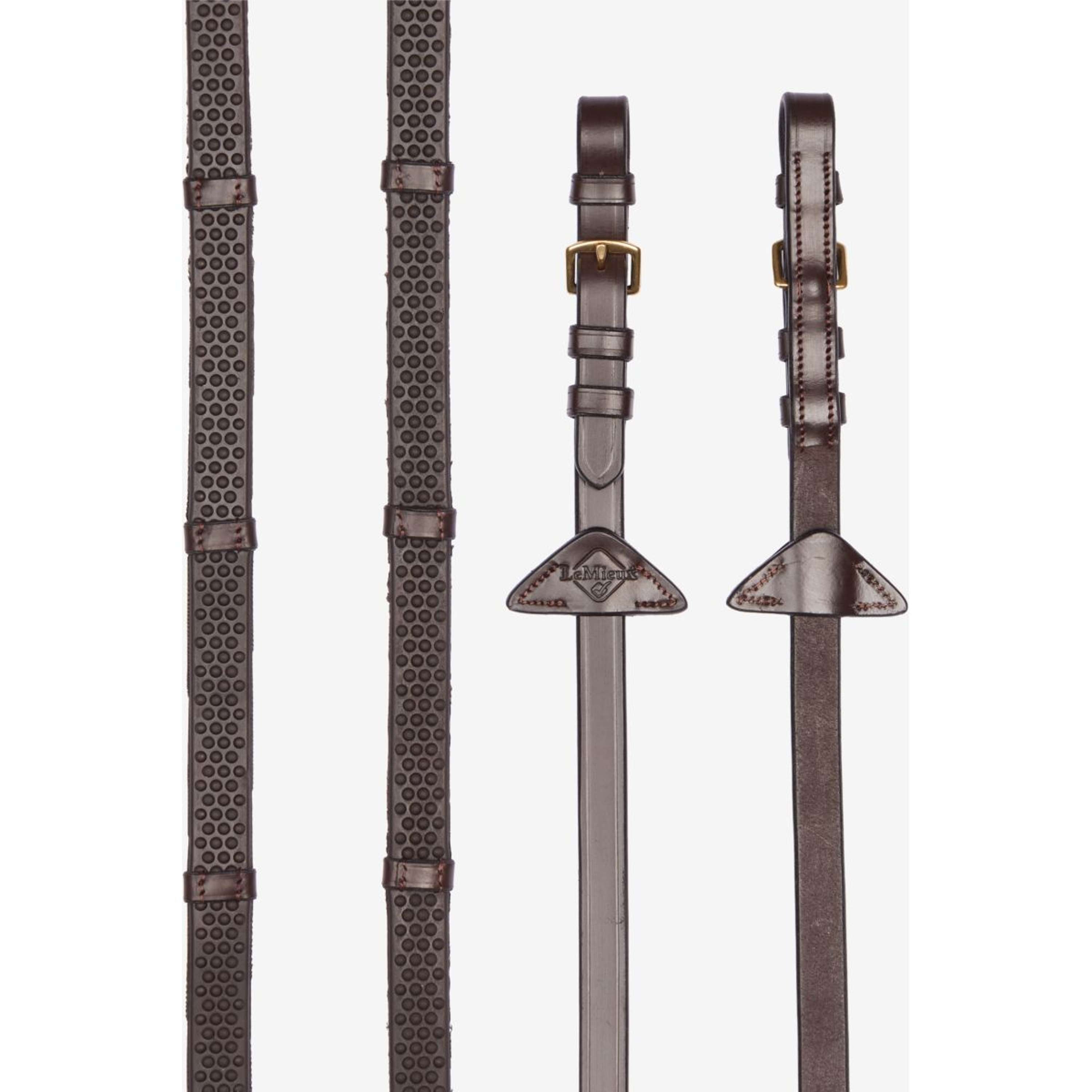 LeMieux Teugels Soft Rubber with Stoppers Havana/Brass