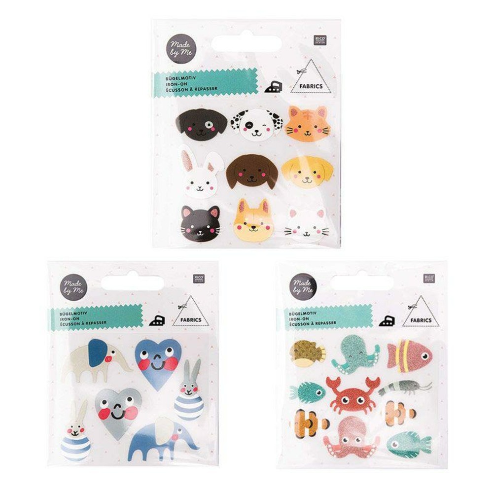 Ecussons à repasser pour enfants - vie sous marine + baby boy + animaux de compagnie