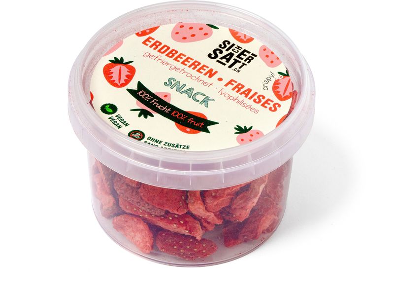 SicherSatt Erdbeeren Snack gefriergetrocknet 30 g Gefriergetrockneter Früchtesnack im praktischen Format
