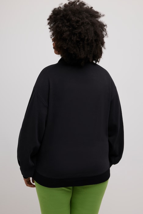 Sweatshirt, Kängurutasche, Oversized, Stehkragen, Langarm