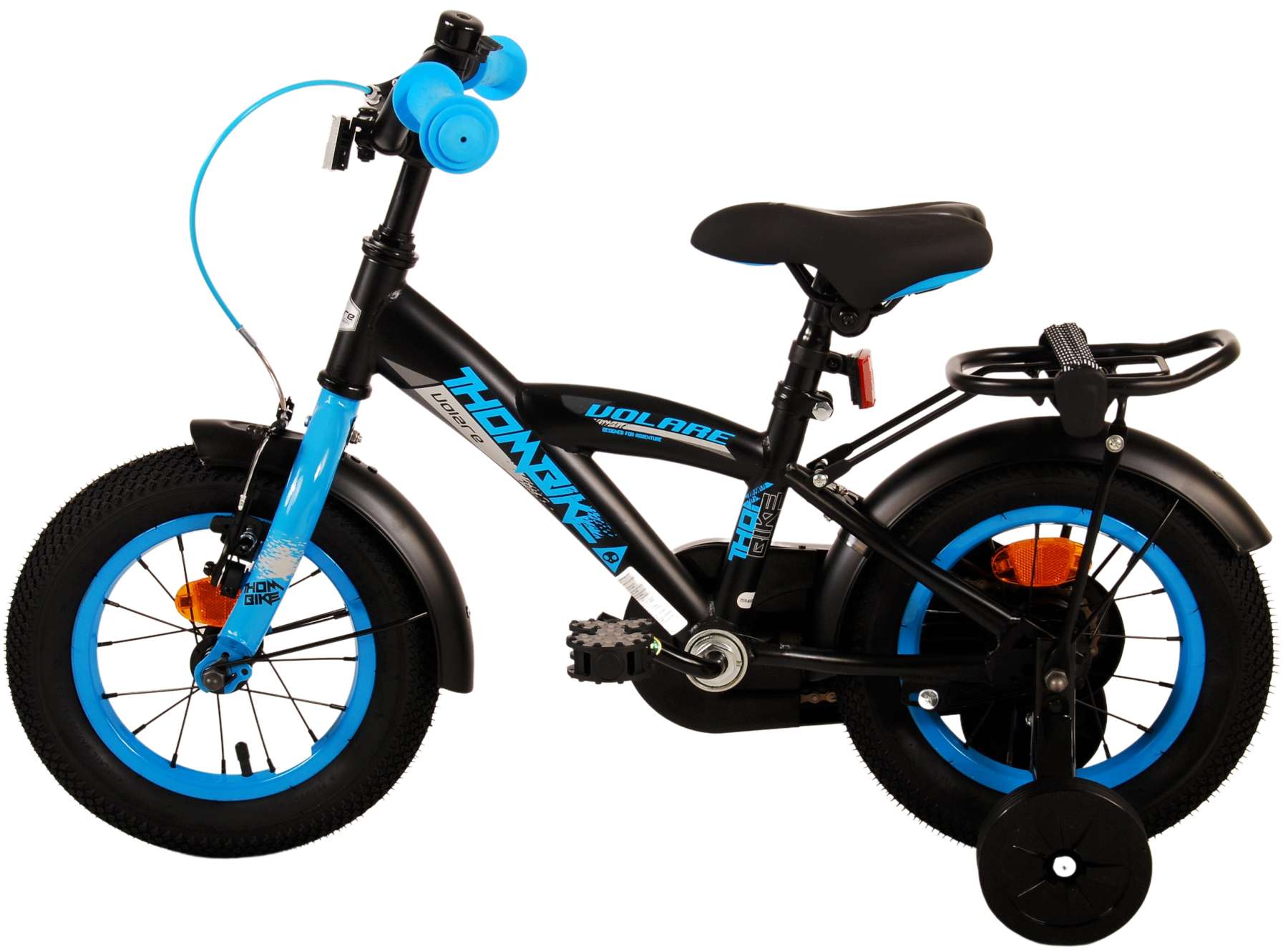 TPFSports Thombike Kinderfahrrad - Jungen - 12 Zoll - Rücktritt + Handbremse - Schwarz/Gelb