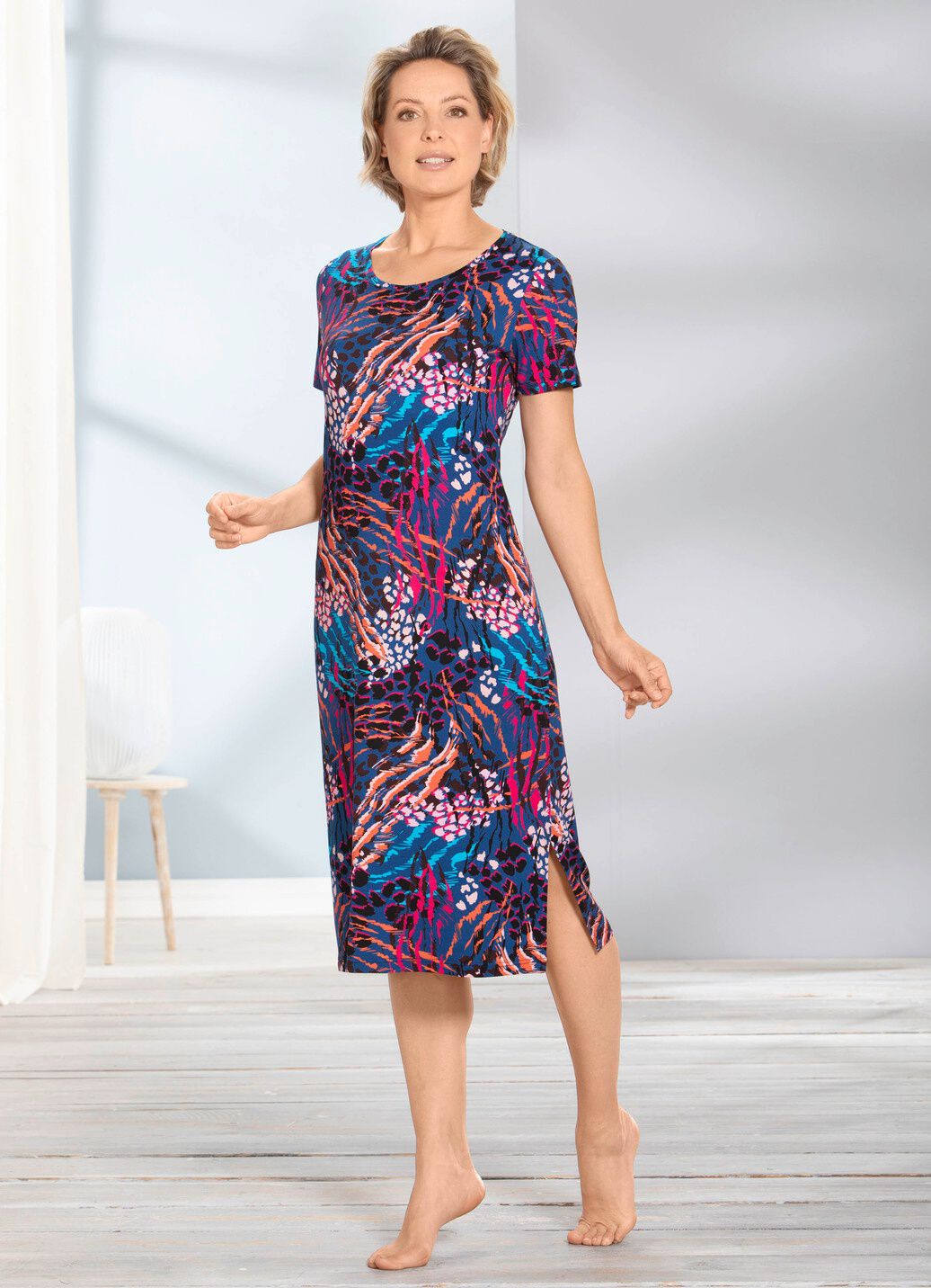 Hauskleid in Animal-Optik