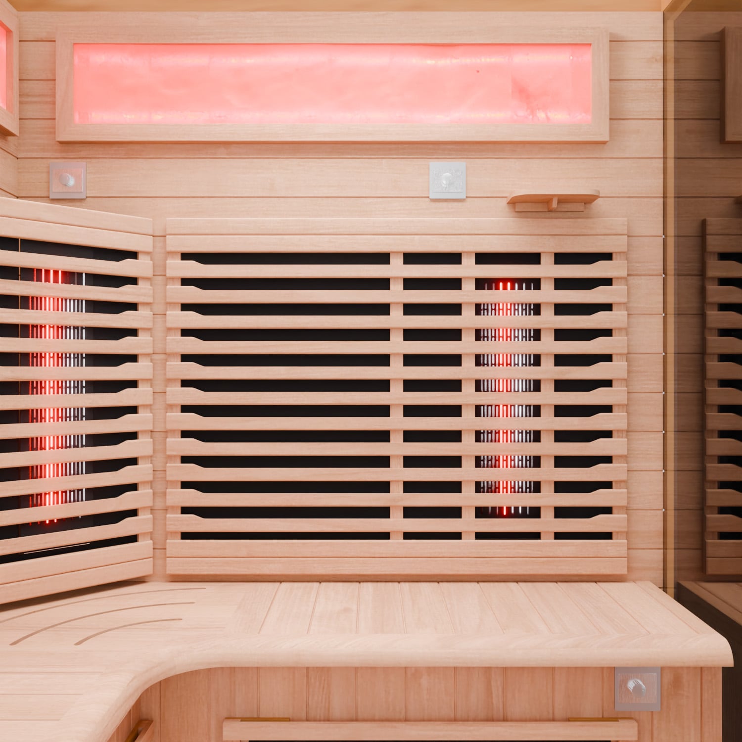 Dewello® Infrarotkabine Infrarotsauna KENORA 160x120 für 2-3 Personen aus Hemlockholz, Dual-Therm