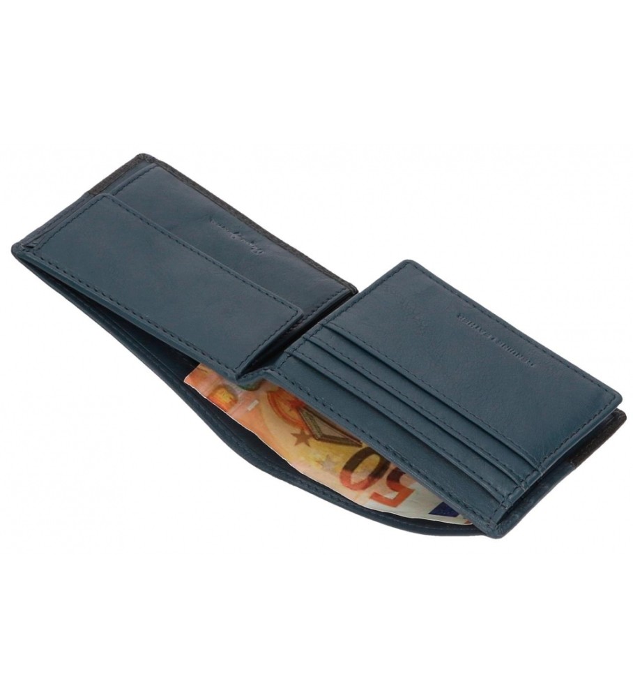Carteira dupla de couro Pepe Jeans azul marinho