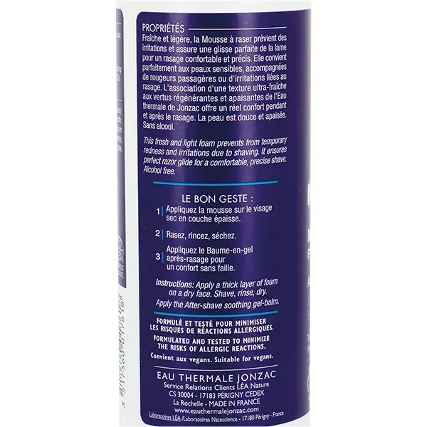 Espuma de barbear Jonzac Thermal Water Men Organic Fresh 150ml
