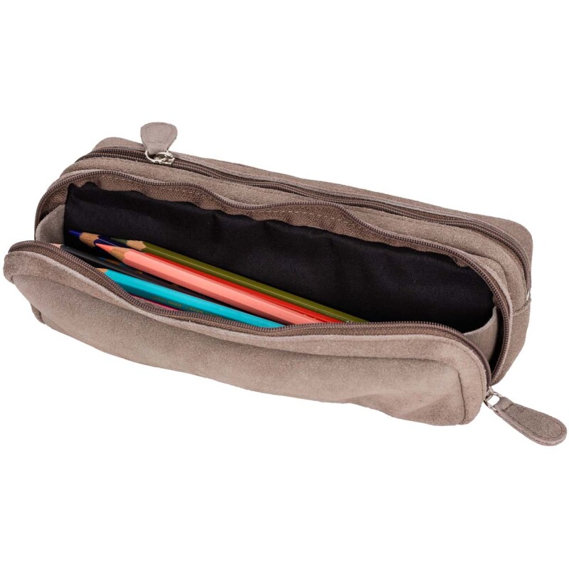 Trousse Quo Vadis velours en cuir - assorties