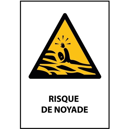Panneau danger - Risque de Noyade - W167 - Norme ISO EN 7010