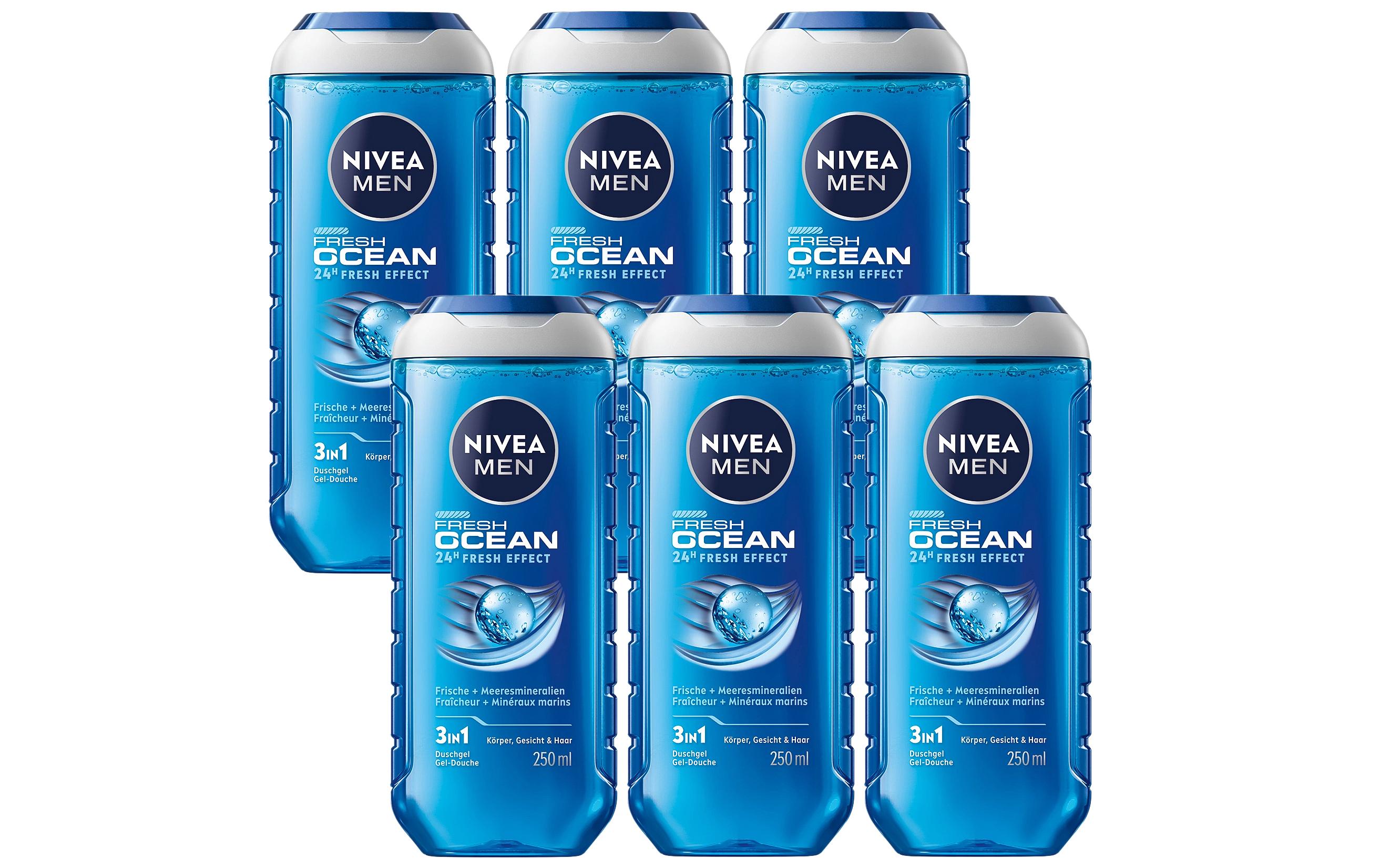 Duschgel Fresh Ocean 6 x 250 mlPflegedusche für Herren mit Meeresmineralien für langanhaltende Frische