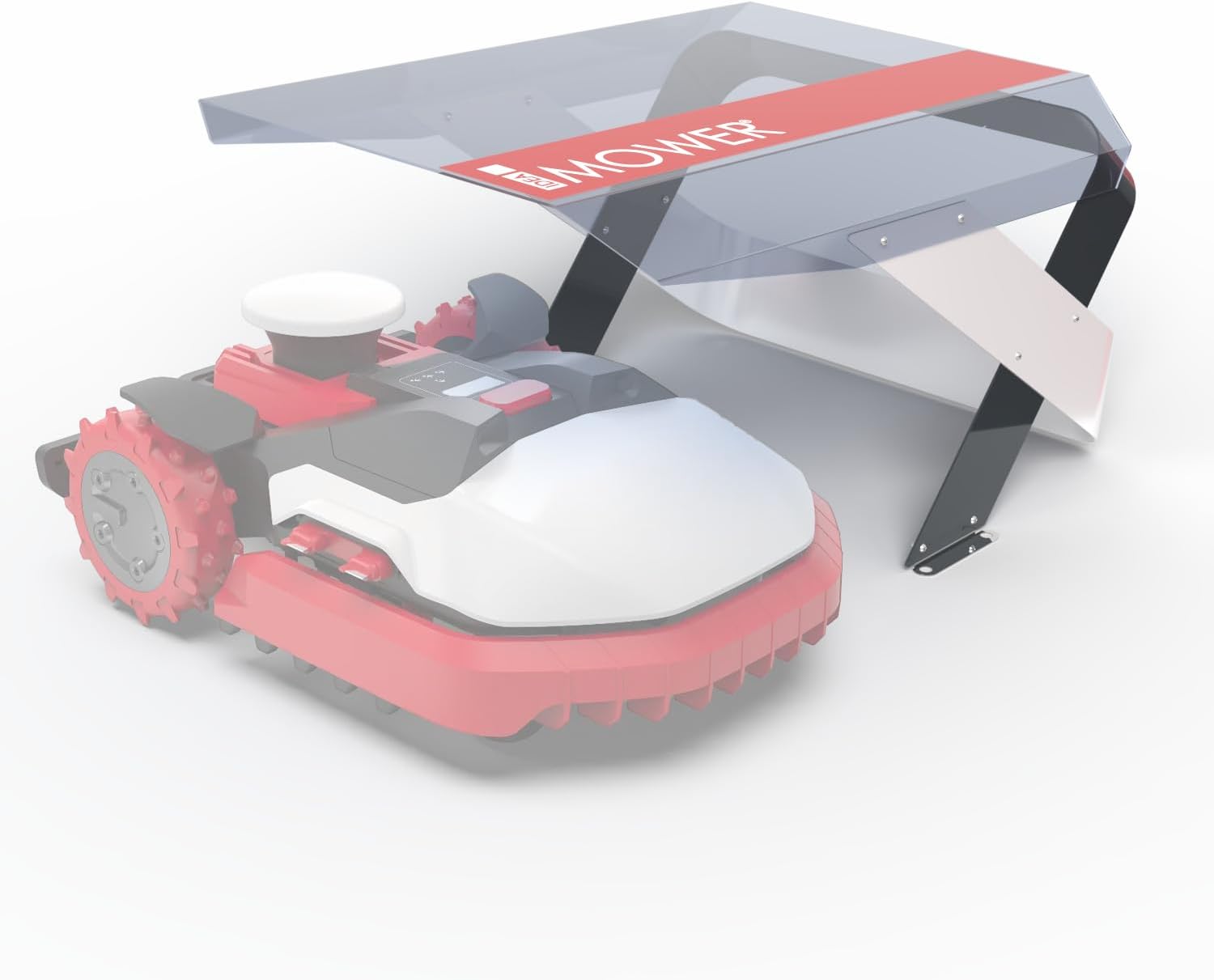 Mobius Mähroboter Garage kompatibel mit Kress RTKn für Rasenflächen über 10000m² - Schutz mit transparentem Dach UV Tastaturzugang, unabhängige Installation