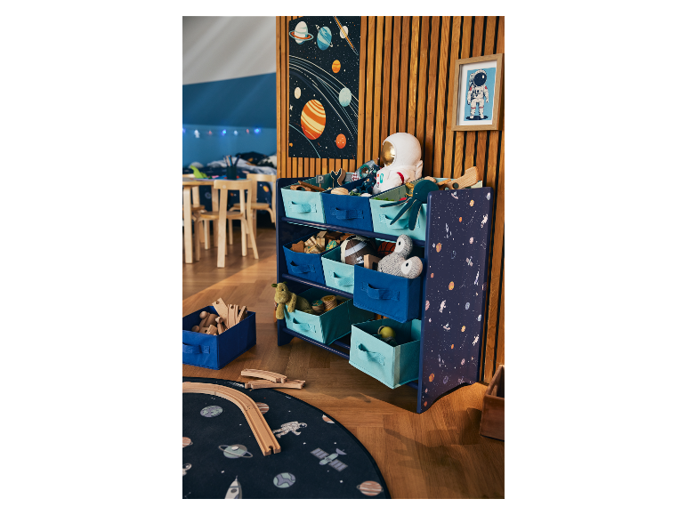 Kast met textielboxen