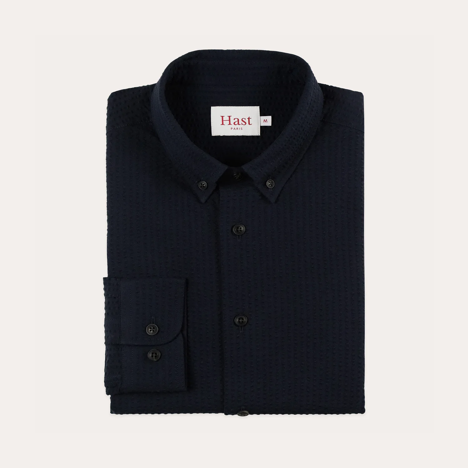 Navy seersucker shirt