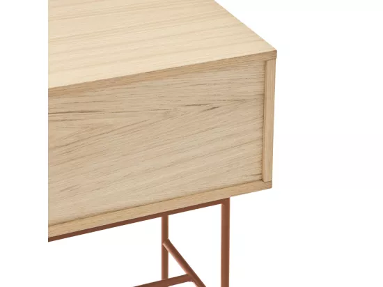 Yoko - Console 2 tiroirs en bois L120cm : Couleur - Rouge brique