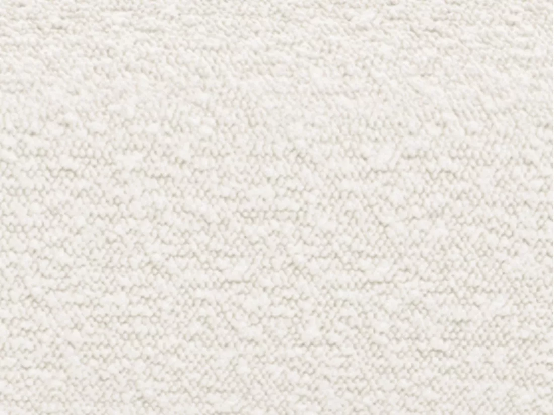 Grand canapé d'angle droit avec dossier méridienne en tissu bouclette blanc POGNI de Maison Céphy