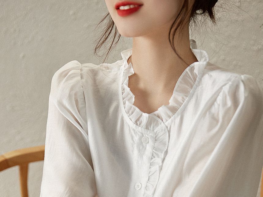malabar - Blouse met 3/4-mouwen en ruches