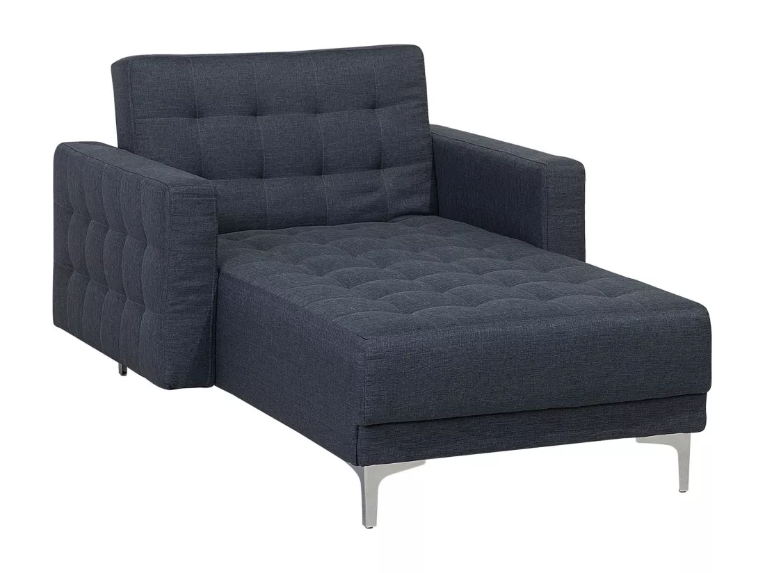 Chaise longue en tissu gris foncé ABERDEEN