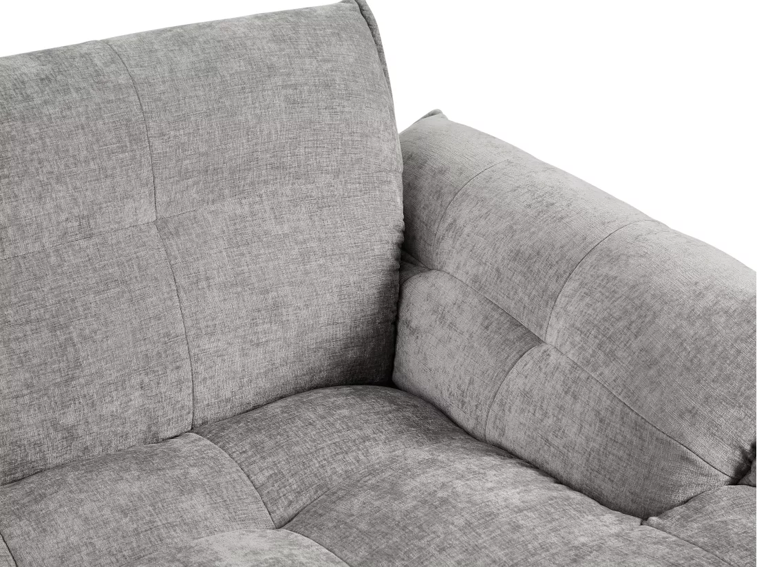 Canapé d'angle gauche en tissu chiné gris NAPIZO
