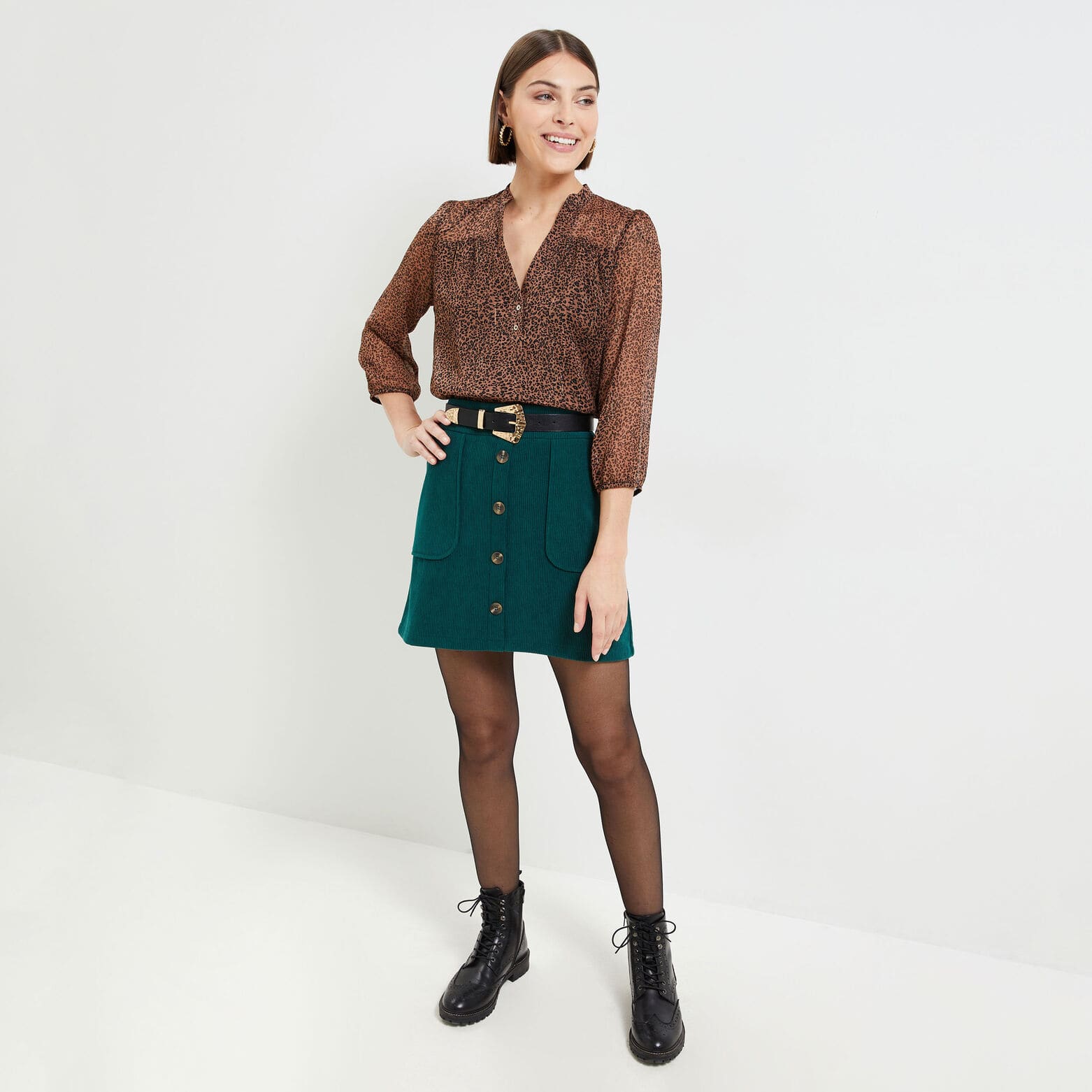 Blouse imprimé léopard femme