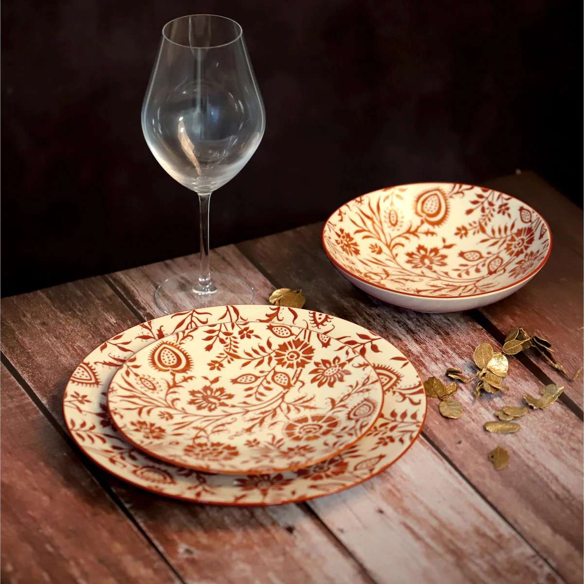 Mumbai Ocre - Assiette creuse 19 cm (lot de 6) Médard de Noblat