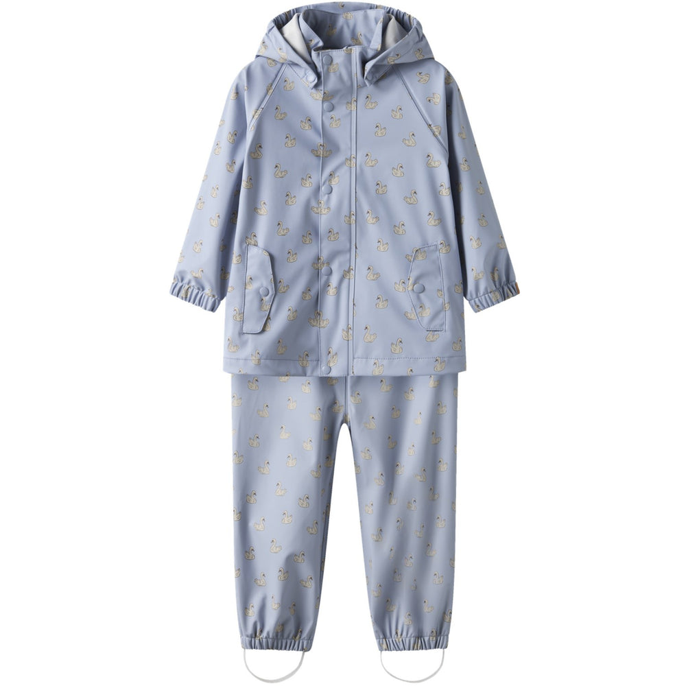 Køb Lil'Atelier Zen Blue Swan Nmfladry10 Rain Sæt Aop Fo Lil