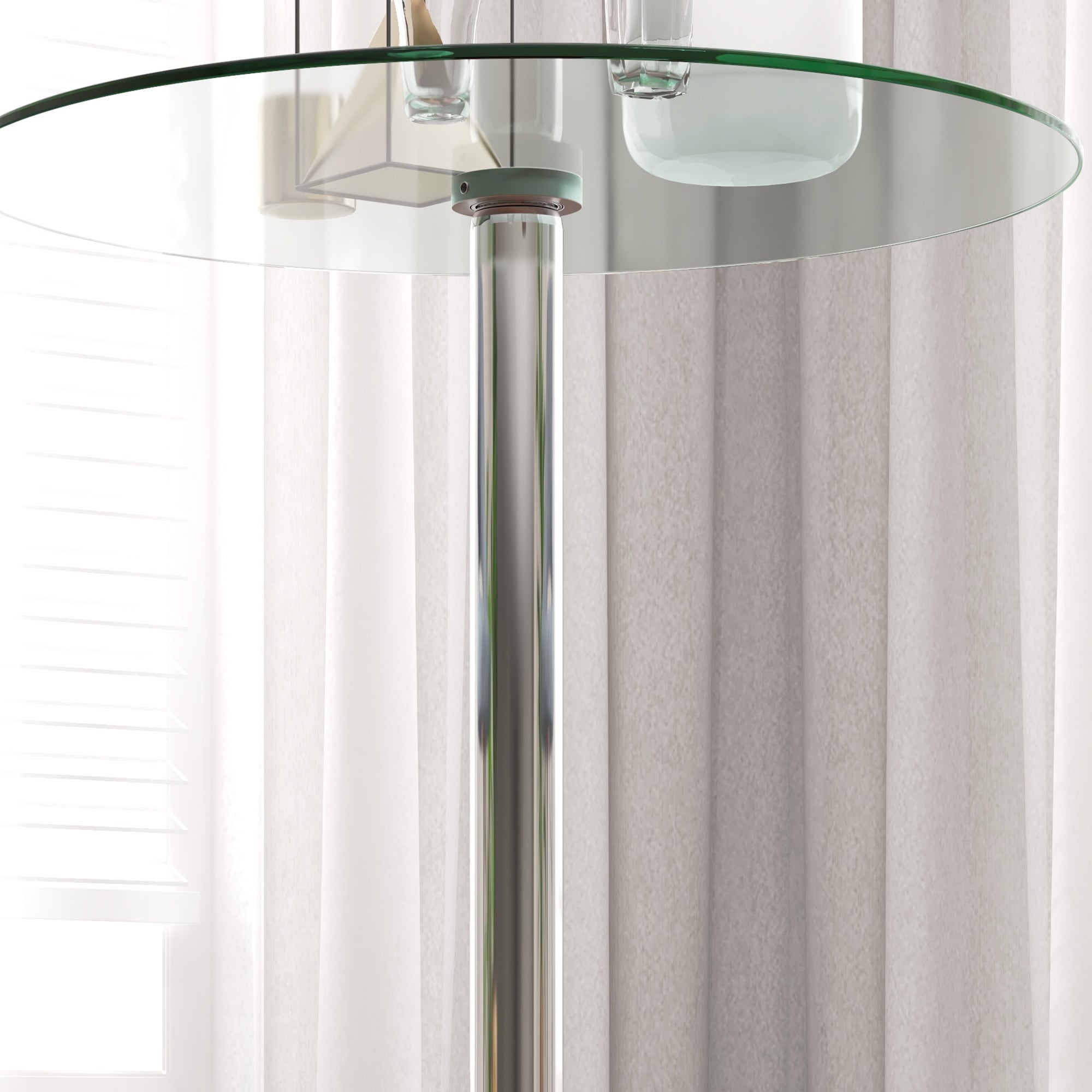HOMCOM Bartisch mit rutschfesten Fußpad transparent Ø60 x 102H cm