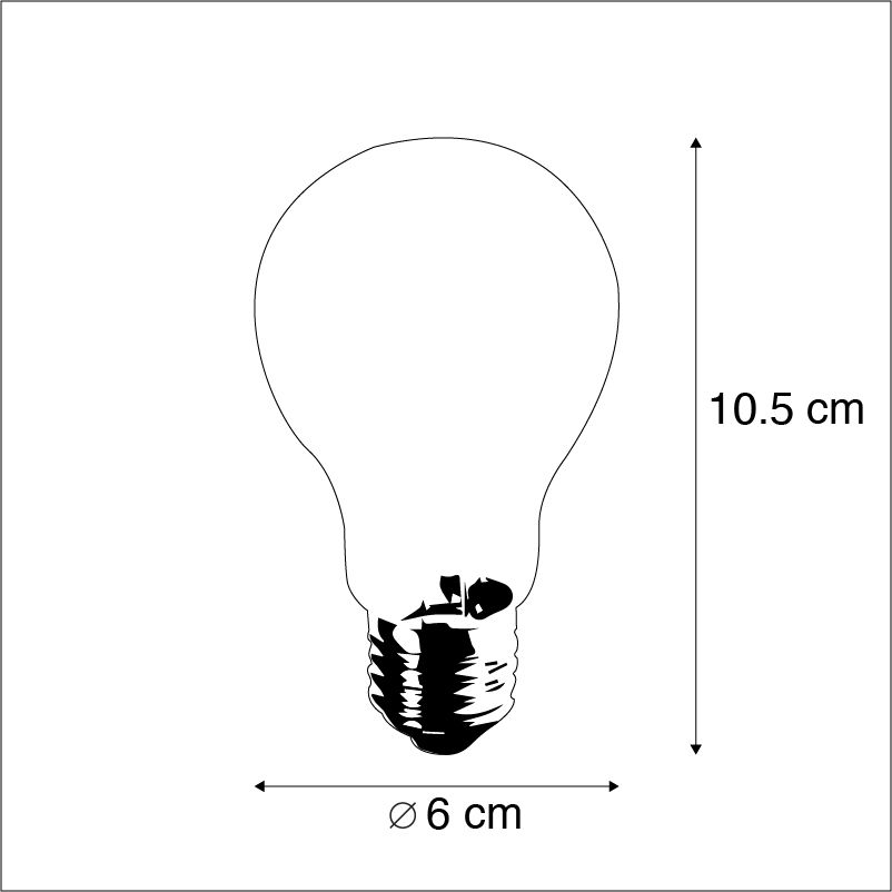 E27 LED gedraaide filament lamp A60 helder 3W 210 lm 2200K
